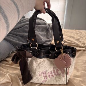 Juicy Couture Cream and Black Women's Bag